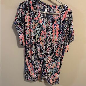 Dear Scarlett Pink  Blouse bunching detail size 2x